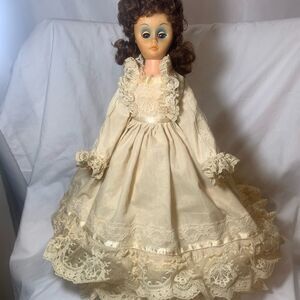 Vintage New Orleans  Doll with Vintage Lace Dress